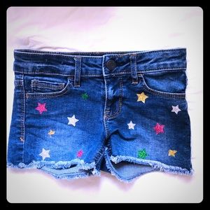 Denim jean colored star shorts